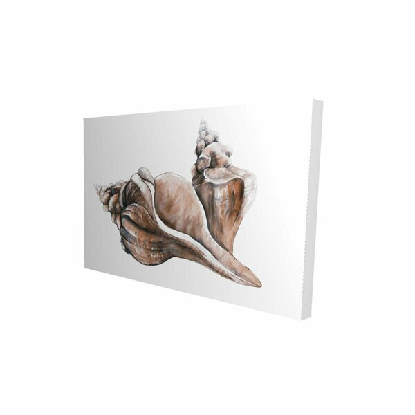 Fondo 12 x 18 in. Coral Horse Conch Seashells Neutral-Print on Canvas FO2788067